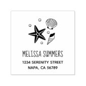 Nautical Seashell Starfish Perlen Adresse Permastempel (Design)
