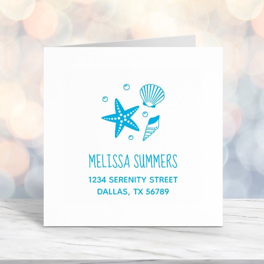 Nautical Seashell Starfish Perlen Adresse Permastempel