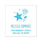 Nautical Seashell Starfish Perlen Adresse Permastempel (Design)