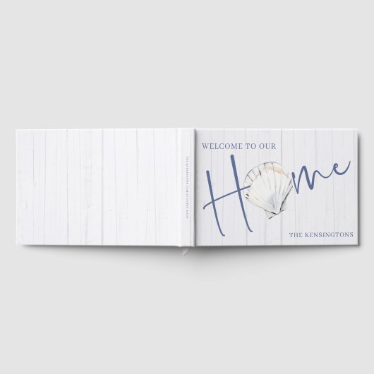 Nautical Seashell Zuhause | Küstenwald Gästebuch (Voll)