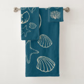 Nautical Seashells Bath Towel Set (Insitu)