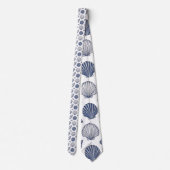 Nautical Seashells Custom Necktie Krawatte (Rückseite)