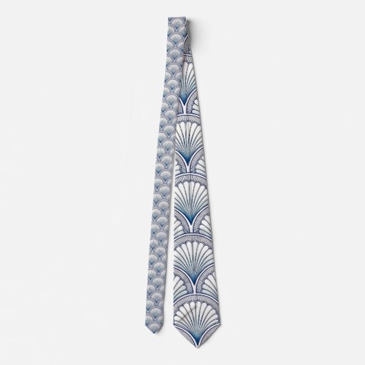 Nautical Seashells Custom Necktie Krawatte (Rückseite)