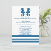 Nautical Seepferd Wedding Invite Einladung (Stehend Vorderseite)