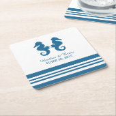 Nautical Seepferd Wedding Paper Untersetzer (angewinkelt)