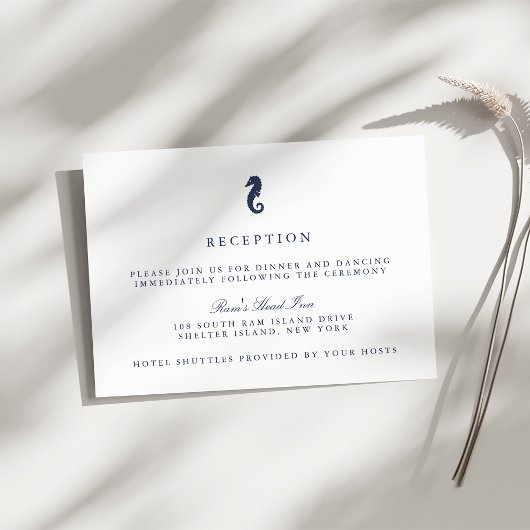 Nautical Seepferd Wedding Reception Card Einladung