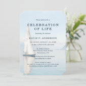 Nautical Segelboot Foto Feier des Lebens Einladung (Stehend Vorderseite)