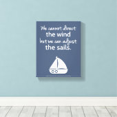 Nautical Segelboot Positives Zitat Wanddekor Leinwanddruck (Insitu (Holzboden))