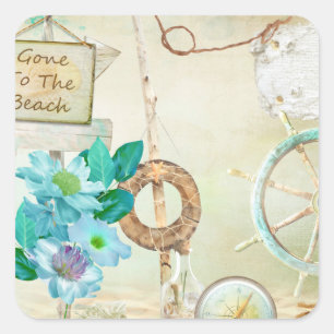 Nautical Series Design 2 Quadratischer Aufkleber