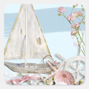 Nautical Series Design 3  Quadratischer Aufkleber