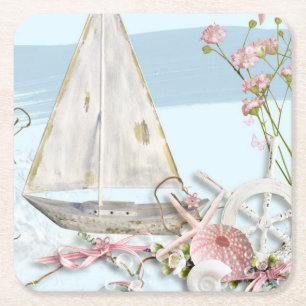 Nautical Series Design 3  Rechteckiger Pappuntersetzer