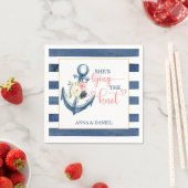 Nautical She zähmt das Brautparty Napkin des Knote Serviette (Beispiel)