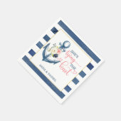 Nautical She zähmt das Brautparty Napkin des Knote Serviette (Ecke)