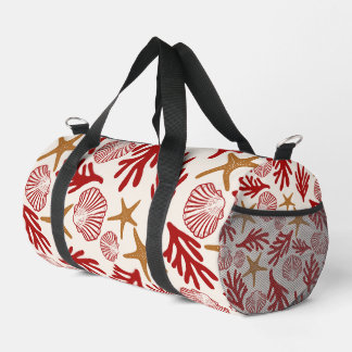 Nautical Shell Print Gym & Travel Bag Duffle Bag