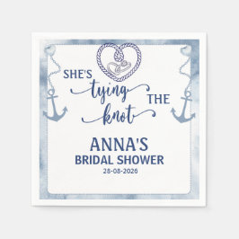 Nautical Shes Tying the Knot Bridal Elegant Anchor Serviette