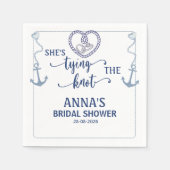Nautical Shes Tying the Knot Bridal Elegant Anchor Serviette (Vorderseite)