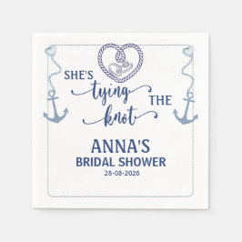 Nautical Shes Tying the Knot Bridal Elegant Anchor Serviette