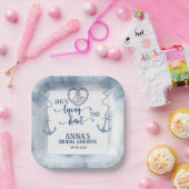 Nautical Shes Tying the Knot Bridal Shower Elegant Pappteller (Party)