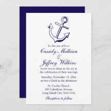 Nautical Ship Anchor Navy Blue Wedding Sailor