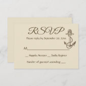 Nautical Ship Anchor Tan UAWG Brown Wedding Party RSVP Karte (Vorne/Hinten)