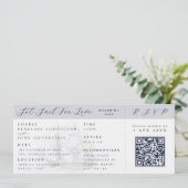 Nautical Ship Boarding Pass Destination Wedding Einladung (Stehend Vorderseite)