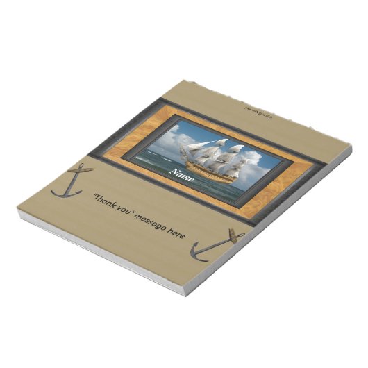 Nautical Ship Candy Bar Wrapper Gastgeschenk Notizblock (Rotiert)