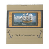 Nautical Ship Candy Bar Wrapper Gastgeschenk Notizblock (Vorderseite)