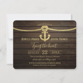 Nautical Ship Lap and Anchor Krawatte the Knot Wed Einladung (Vorderseite)