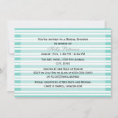 Nautical Ship lt Blue White Stripe H Brautparty Einladung (Rückseite)