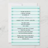 Nautical Ship lt Blue White Stripe V Brautparty Einladung (Rückseite)