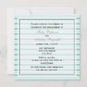 Nautical Ship lt Blue Wht Stripe #2 SQ Verlobung Einladung (Rückseite)