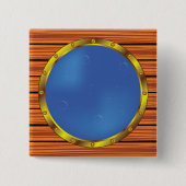 Nautical Ship Porthole Window with Blue Water Button (Vorderseite)