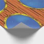 Nautical Ship Porthole Window with Blue Water Geschenkpapier (Ecke)