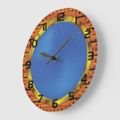 Nautical Ship Porthole Window with Blue Water Große Wanduhr (Winkel)