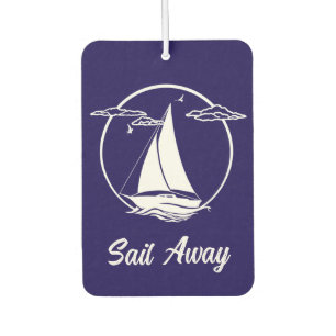 Nautical/Ship/Segelboot/Boot-blau/segel weg Autolufterfrischer