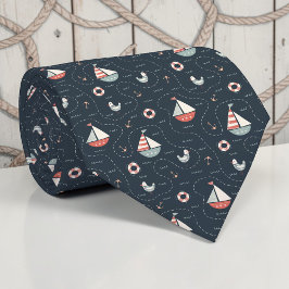 Nautical Ships Custom Necktie Krawatte