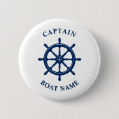 Nautical Ships Wheel Helm Captain Boat Button (Vorderseite)