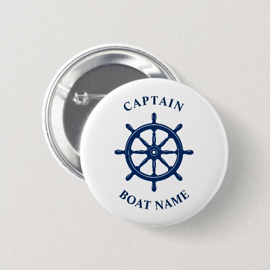 Nautical Ships Wheel Helm Captain Boat Button (Vorne & Hinten)