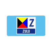 Nautical Sign Flag Alphabet Z "Zulu" Adressaufkleber (Vorne)