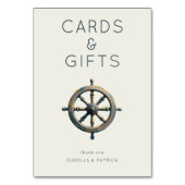 Nautical Silver Realistic Ship's Wheel Tischnummer (Rückseite)