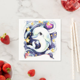 Nautical Simple Children's Dolphin zum Geburtstag Serviette