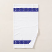 Nautical Simple, Elegant, Anchors on Blue & White Badhandtuch Set (Handtuch)