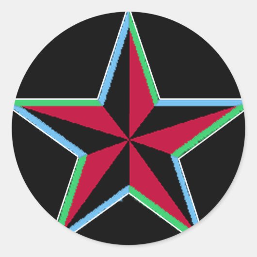 Nautical-Star-Aufkleber Runder Aufkleber (Vorderseite)