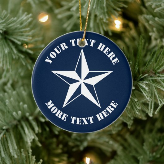 Nautical star custom Christmas ornament for sailor (Baum)