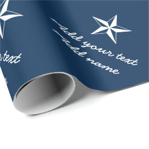 Nautical Star Marine blau-weiß personalisiert Geschenkpapier