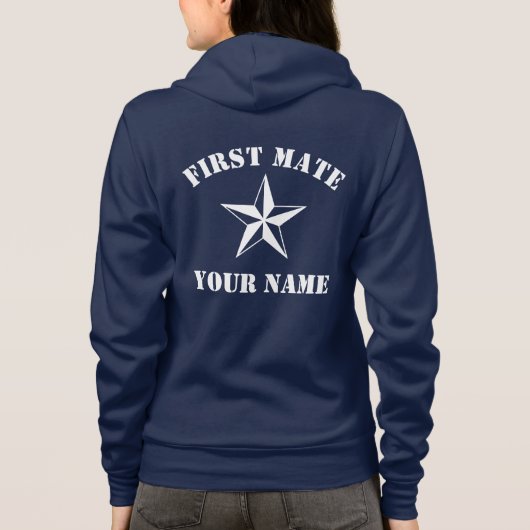 Nautical Star Marine blaue und weiße Kapuze für Fr Hoodie (Rückseite)