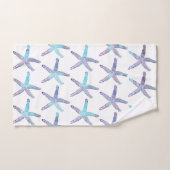 Nautical Starfish Beach Aquamarin Blue Ombre Muste Badhandtuch Set (Handtuch)