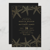 Nautical Starfish Destination Beach Hochzeit Einladung (Vorne/Hinten)