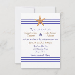 Nautical Starfish - Einladung zur Hochzeit 3x5