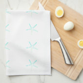 Nautical Starfish Patterns Sky Blue White Cool Geschirrtuch (Viertel Falte)